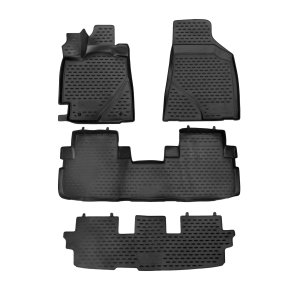 Toyota Highlander Floor Mats - Omac - Rubber TPE - Black - '08-'13 Toyota Highlander Floor Mats - Omac - Rubber TPE - Black - '08-'13